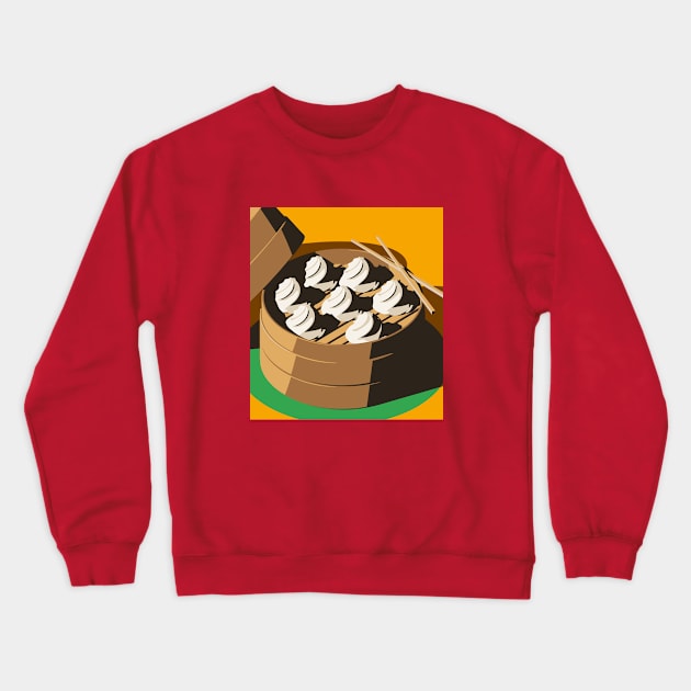 Bamboo basket full of dumplings Crewneck Sweatshirt by sunsewtuesday